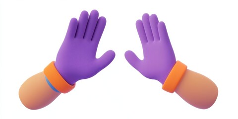 Cartoon hands, raised, isolated, illustration