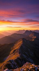 Naklejka premium Golden Hour Peaks