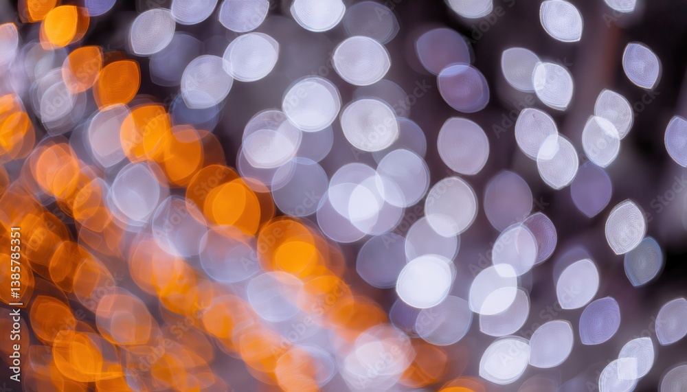 Aufkleber soft focus bokeh pattern of warm amber and cool white defocused lights ideal for festive backgrounds