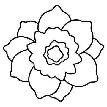 recommend clip art: A begonia flower icon with ruffled petals