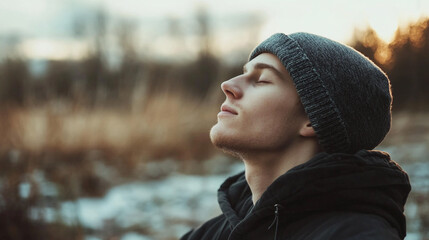 A person relaxes with deep breathing exercises to reduce stress and anxiety.