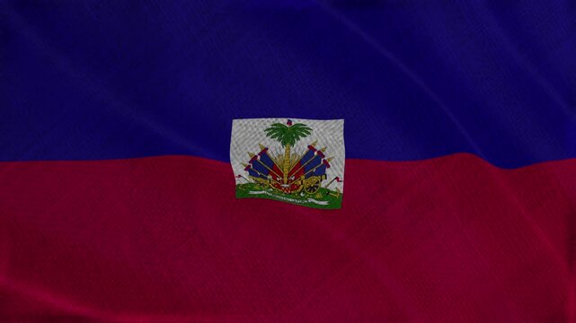 Flag of Haiti, Haiti 3D Animation flag waving in the wind. 4K Haiti Flag Animation waving with fabric texture.
