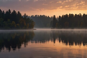 Timeless Dawn A Serene Lake Reflecting a Sacred Stillness V8