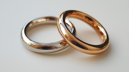 Stylish modern intertwined couple rings high resolution picture