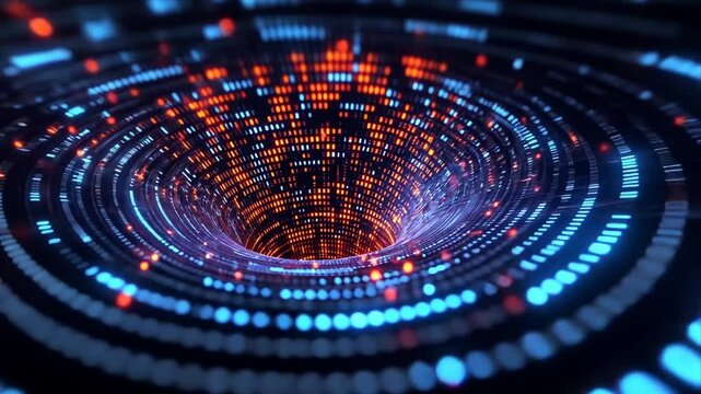 Mesmerizing digital vortex animation for advanced technology presentation and scientific visualization needs