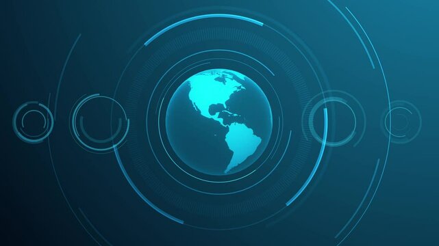 Blue globe technical background