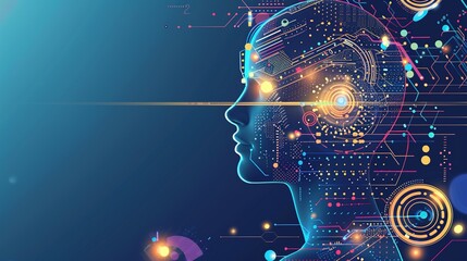 Obraz premium Tech - Style Poster Background: Igniting Creativity with Futuristic Visuals and Digital Aesthetics