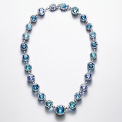Obraz premium Elegant Blue and Green Gemstone Necklace with Sparkling Accents