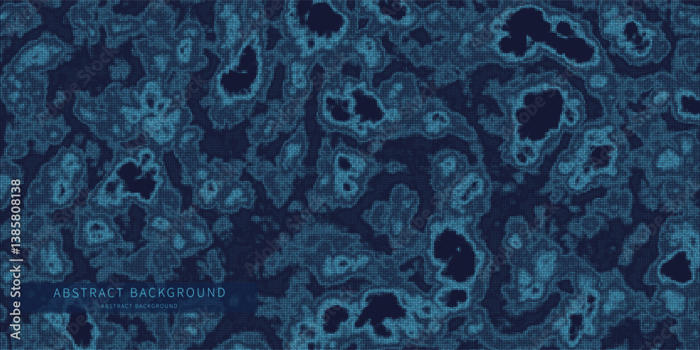 Wall mural points in noisy chaotic texture. abstract color dots on dark background. technology cyberspace conce