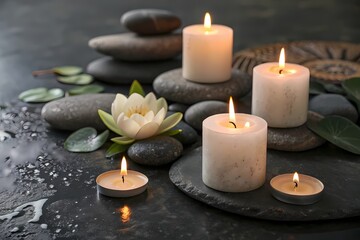 Candles and stones