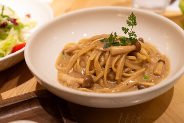 Creamy mushroom pasta full of flavor
