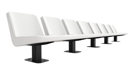 Modern white bench on white background, minimalist style