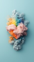 Colorful heart-shaped cloud