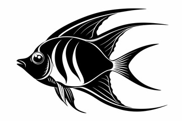 angelfish sihouette black vector