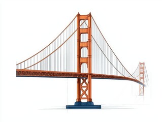 Obraz premium Crosssectional technical drawing of the Golden Gate Bridge s stiffening truss, emphasizing loadbearing geometry