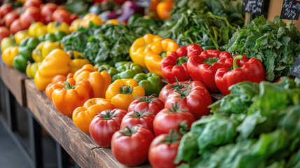 Colorful Fresh Vegetables at a Market Stall