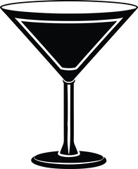 martini glass isolated on black, martini glass on black, martini glass on black background.