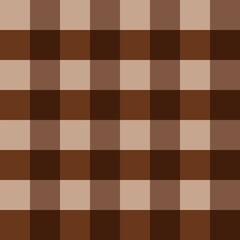 Seamless Brown Plaid Checkered Pattern – Warm Earth Tones Textile Background