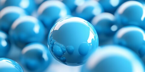 Abstract spheres in a 3D rendering, showing depth and perspective