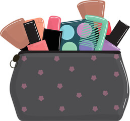 Cosmetics Bag with cosmetics products