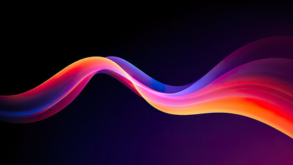 Smooth gradient ribbon flowing through dark background with warm neon tones