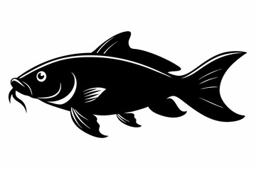 Fototapeta premium carp silhouette black vector