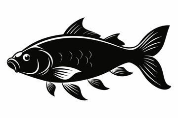 carp silhouette black vector