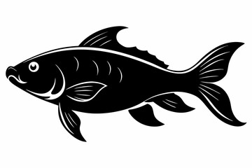 carp silhouette black vector
