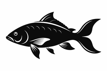 carp silhouette black vector