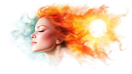 Chromolithographic Portrait of Cosmic Sun Warrior Queen with Iridescent Waves and Celestial Armor in Sepiatone Oil Painting Aesthetic