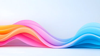 Colorful rainbow abstract ribbon wave on white background	