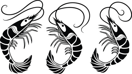 Shrimp silhouette vector illustration