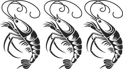 Shrimp silhouette vector illustration