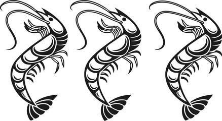 Shrimp silhouette vector illustration