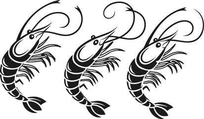 Shrimp silhouette vector illustration