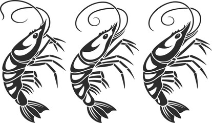 Shrimp silhouette vector illustration