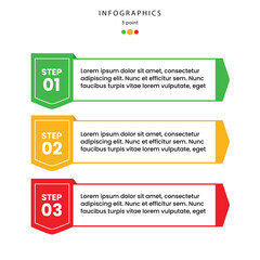Infographic colorful 3 point banner  text columns vector illustration