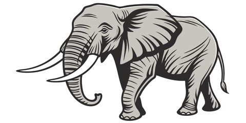Stylized Elephant Vector Illustration for Wildlife and Nature Design