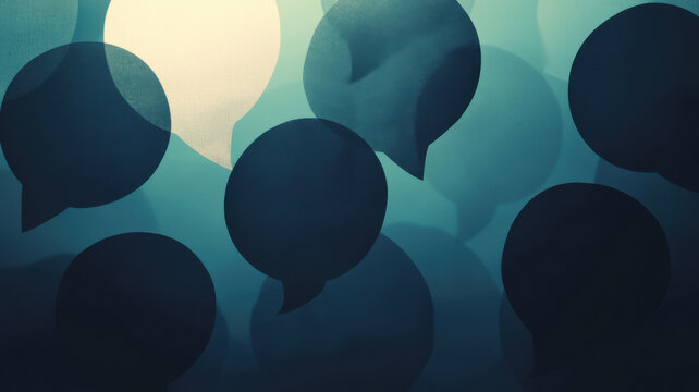 mental health bullying in office negative speech bubbles, workplace bullying concept