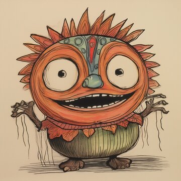 cartoon characters qute hand drawing