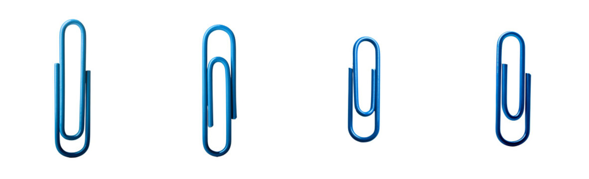 A singal Paperclip Blue isolated on transparent Background Office Supplies