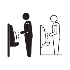 Urinal etiquette icons a visual guide