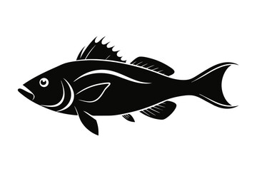 grouper sihouette black vector