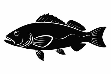 grouper sihouette black vector