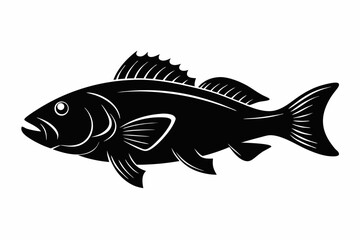 grouper sihouette black vector
