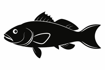 grouper sihouette black vector