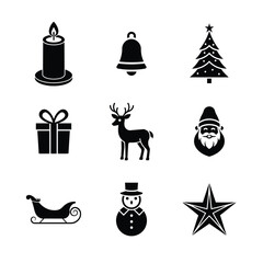 Fototapeta premium christmas icons set vector illustration