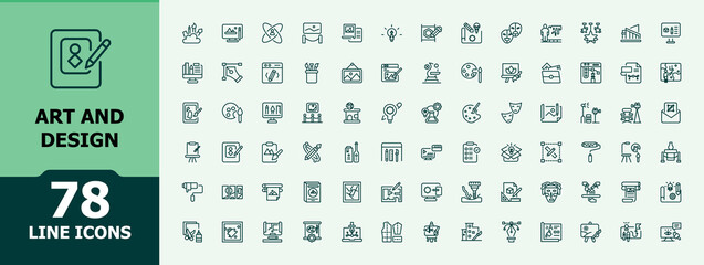 Design linear icon collection. Graphic outline icons pack. Icons for UI designs. Artistic simple icon. Minimalist vector artwork and illustration.