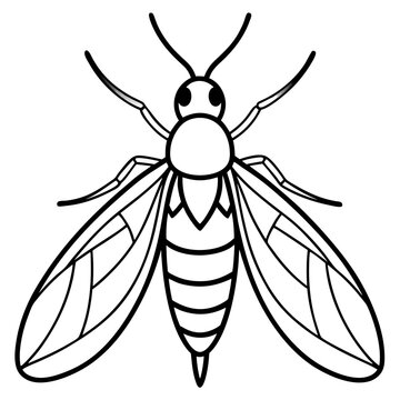 black and white insect outline clip art preview
