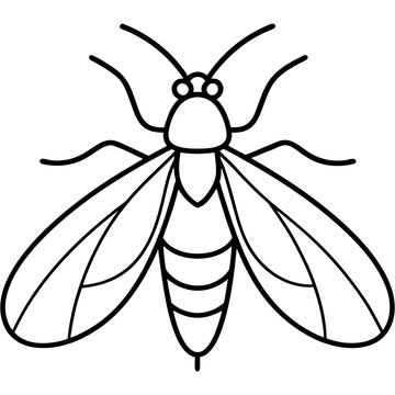 black outline mosquito insect clip art preview